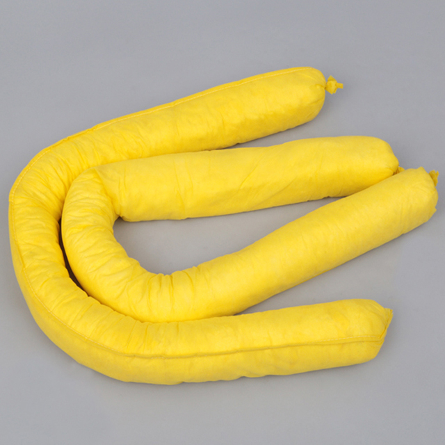 Chaussette absorbante chimique jaune d'usine chimique super absorbante