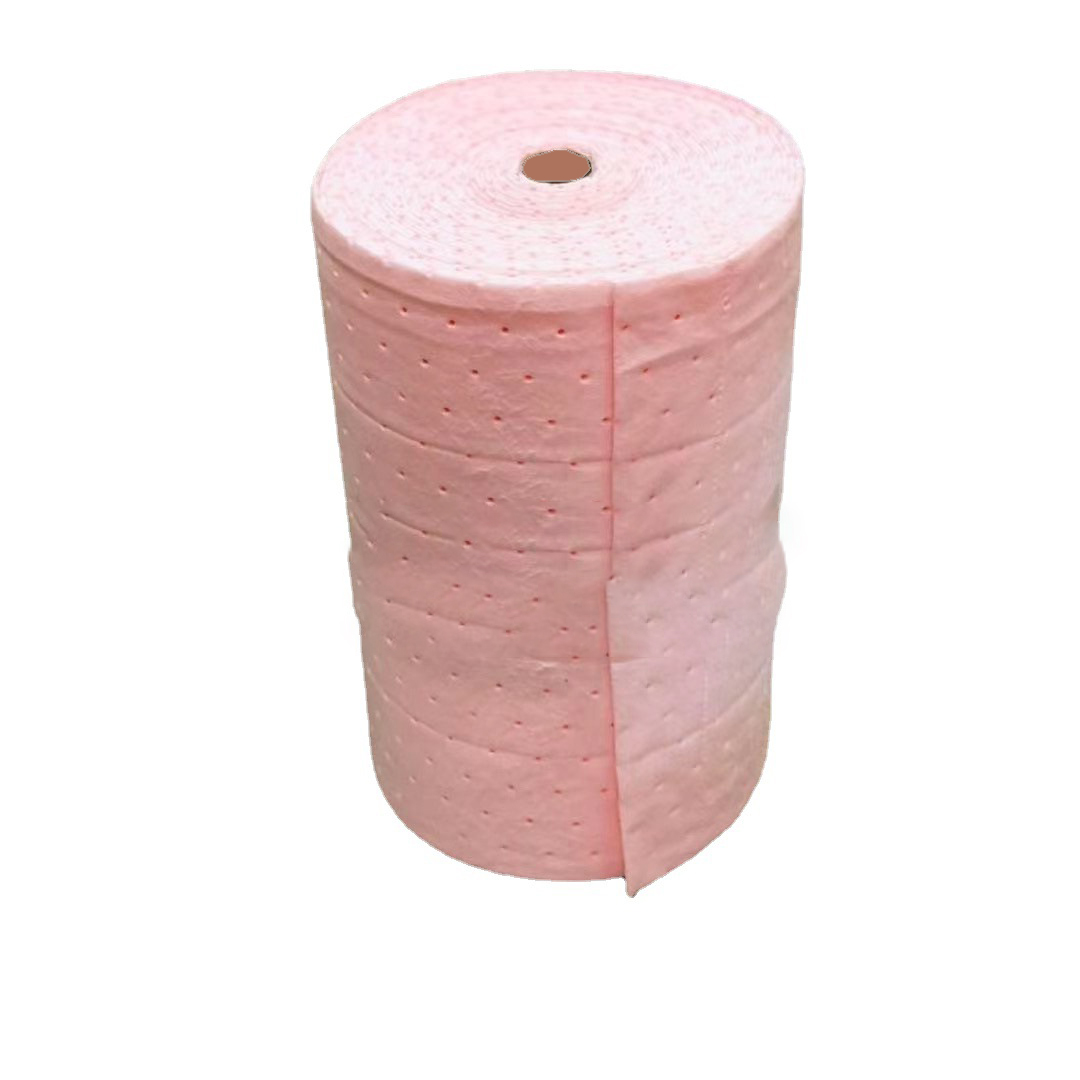 Rouleau absorbant chimique rose de 80 cm * 50 m * 3 mm